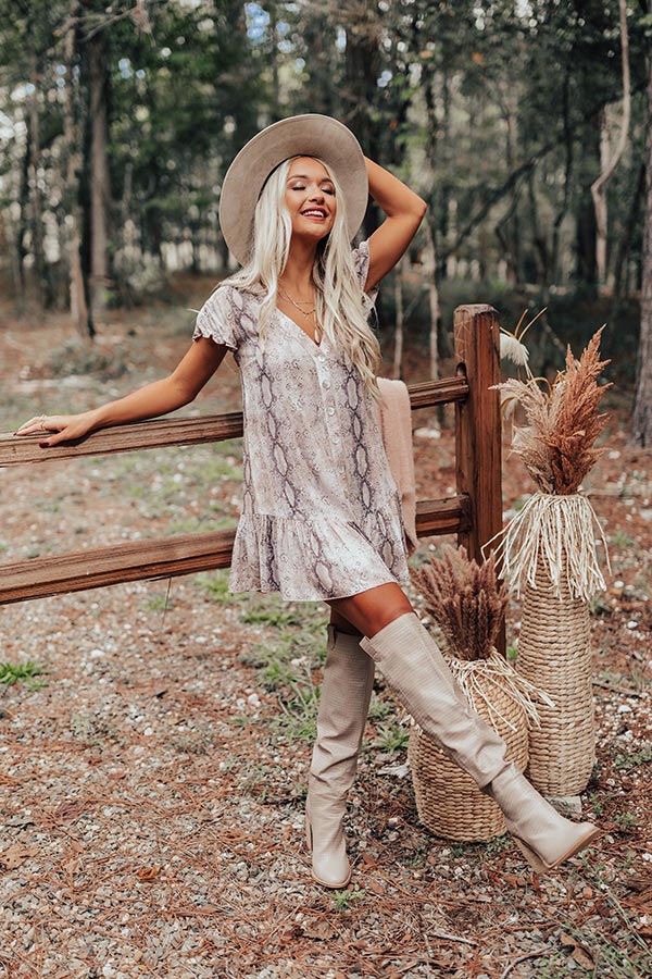 Major Babe Snake Print Shift Dress Image - 1