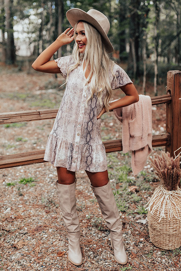 Major Babe Snake Print Shift Dress Image - 5