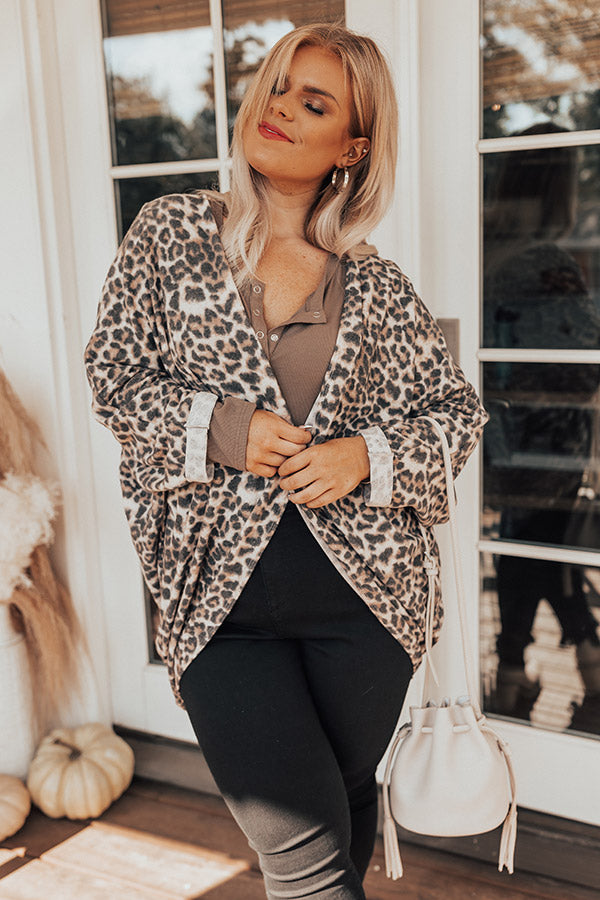 Early Morning Cozy Leopard Cardigan  Curves Image - 5