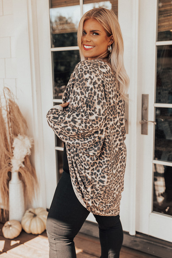 Early Morning Cozy Leopard Cardigan  Curves Image - 3