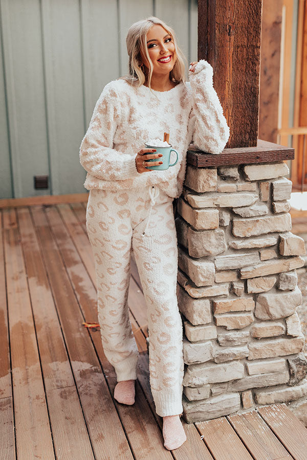 Cue The Cuddles Leopard Pants in Pink Image - 5