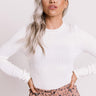 Vermont Fall Ribbed Top In Ivory Image - 1