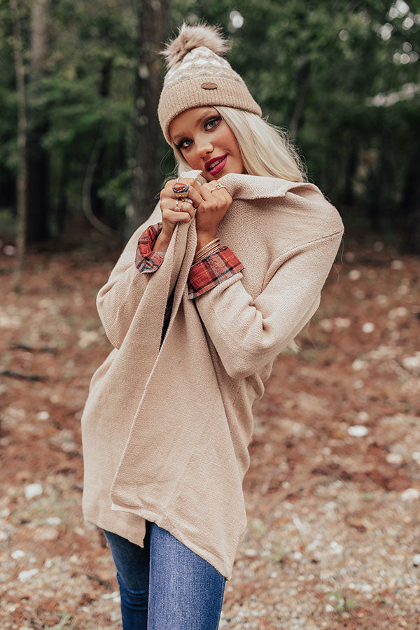 On The Clock Knit Cardigan In Iced Latte