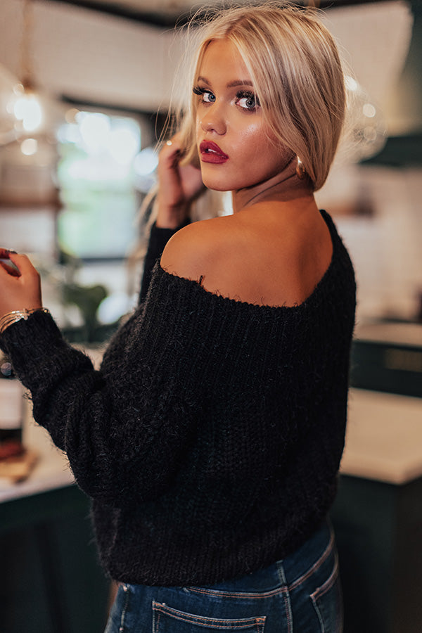 Snuggle Up Buttercup Knit Sweater In Black Image - 4