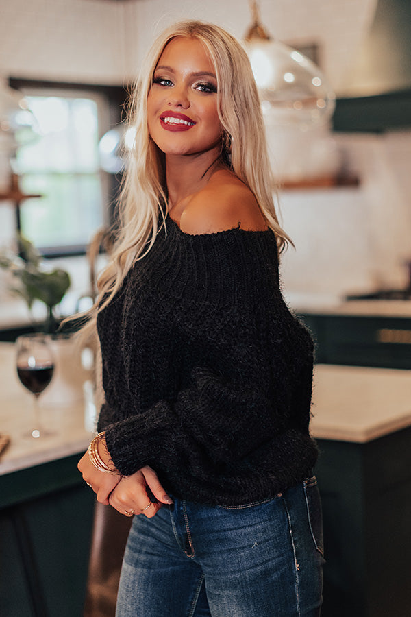 Snuggle Up Buttercup Knit Sweater In Black Image - 5