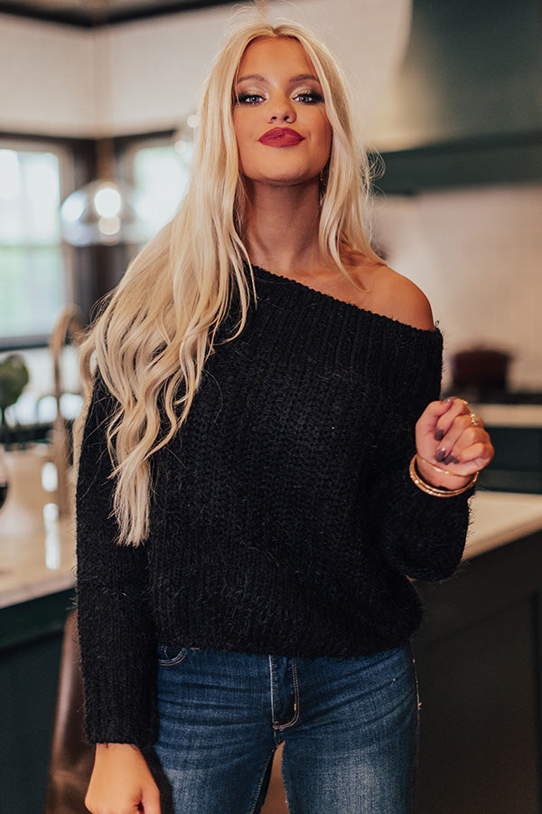 Snuggle Up Buttercup Knit Sweater In Black Image - 2
