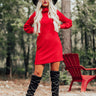 Hey Pumpkin Sweater Dress In Red Image - 1
