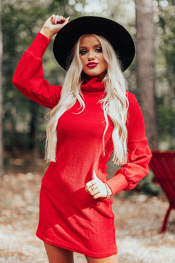 Hey Pumpkin Sweater Dress In Red Image - 3