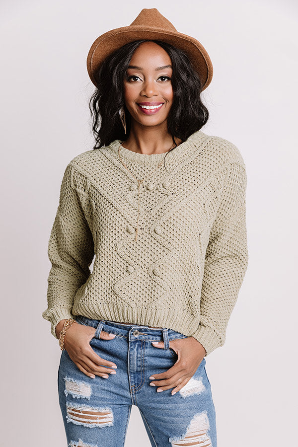 Cider Snuggles Knit Sweater In Pear