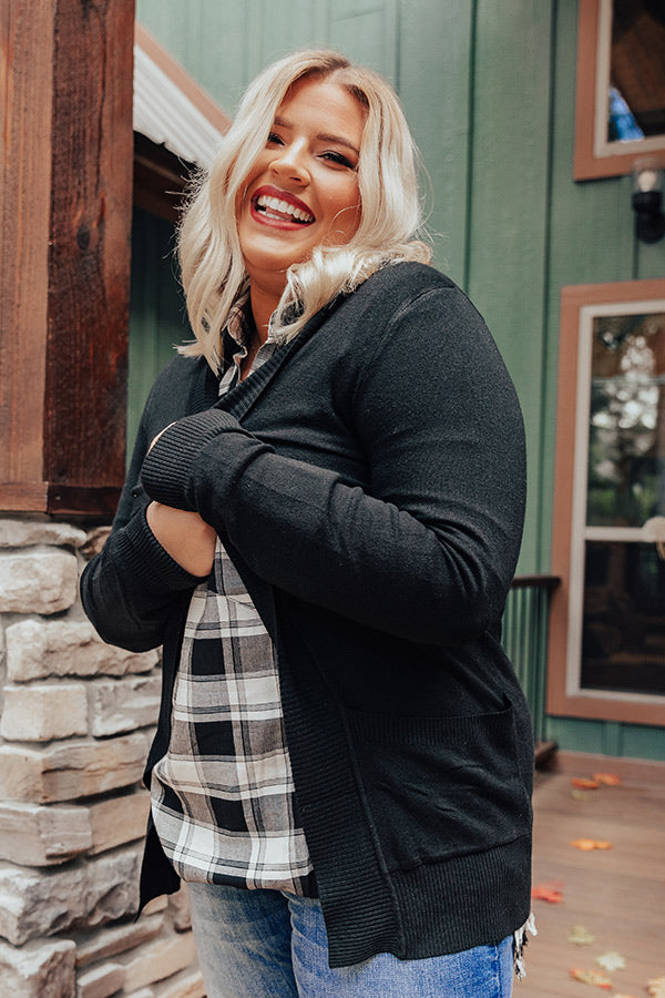 Cabin On The Lake Cardigan In Black Curves Image - 4