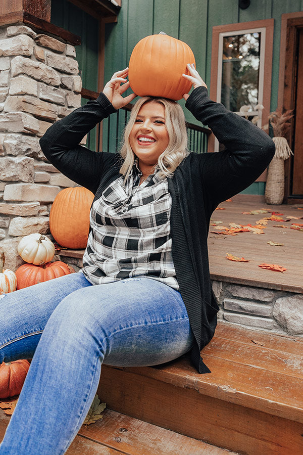 Cabin On The Lake Cardigan In Black Curves Image - 5