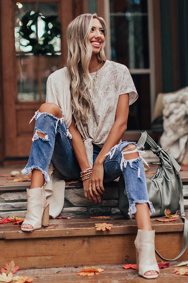 Latte Social Snake Print Tie Top Image - 1