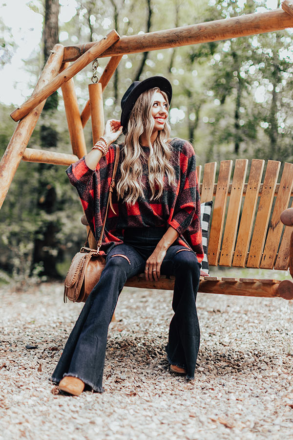 Pumpkin Spice Mornings Buffalo Check Top Image - 2