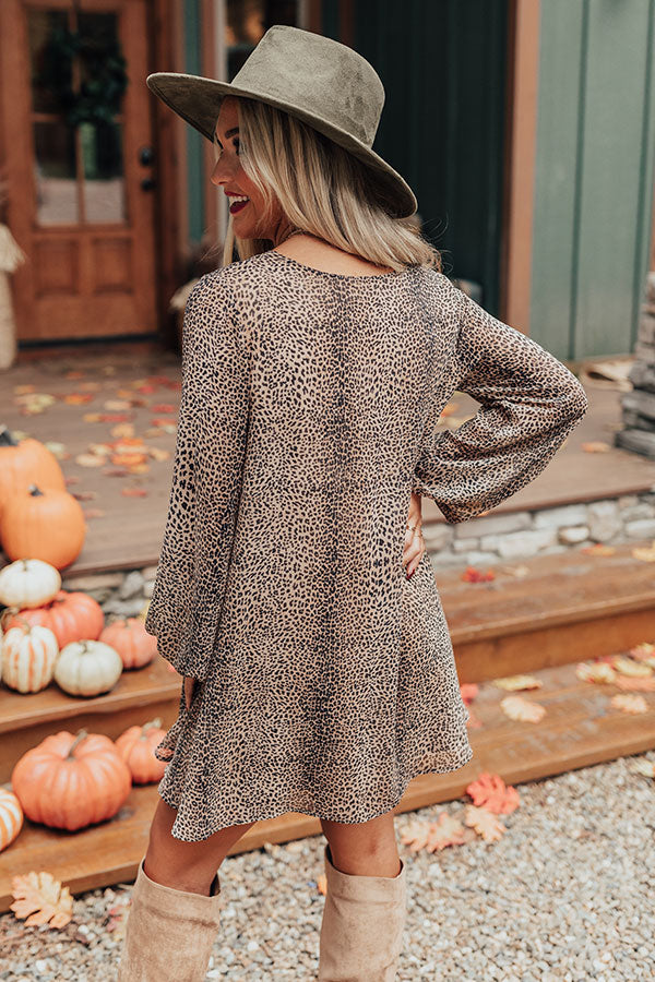 Flirty Babe Cheetah Print Tunic Dress in Iced Latte Image - 4