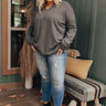Hidden Trail Henley Top In Charcoal Curves Image - 1
