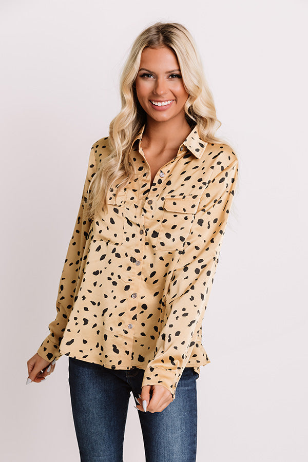 Down The Road Shift Top In Camel Image - 1