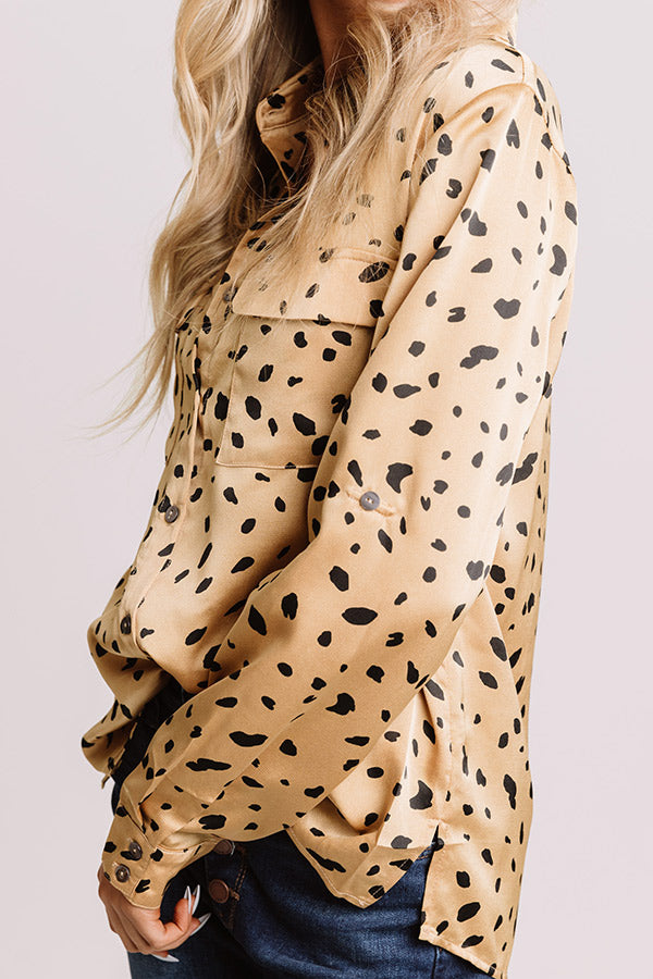 Down The Road Shift Top In Camel Image - 3