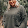 Cabin Life Sweatshirt In Olive   Curves Image - 1
