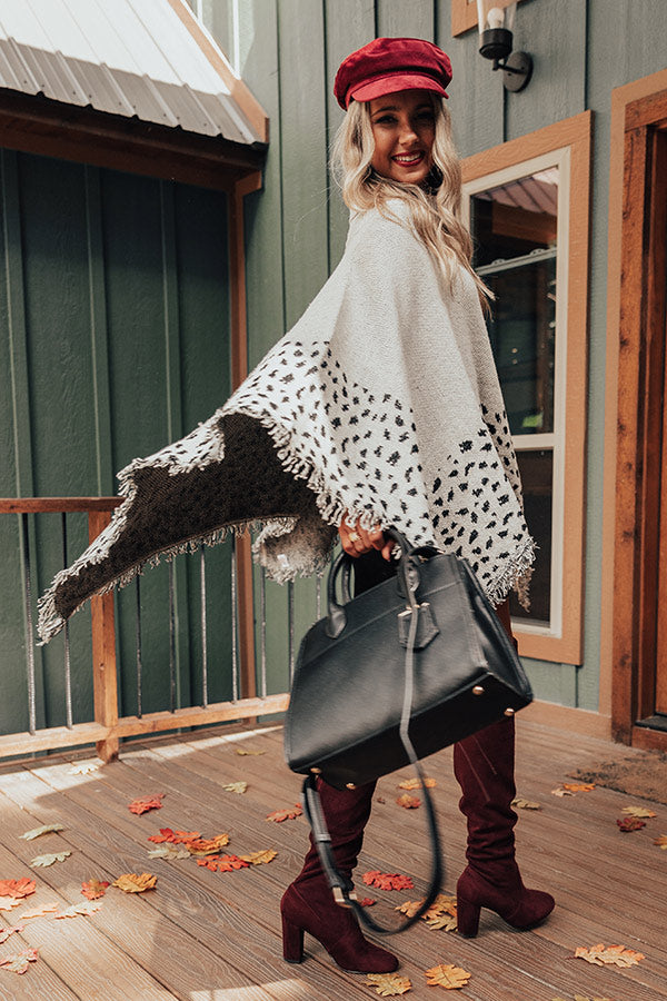 Mountain Mornings Leopard Poncho In Ivory • Impressions Online Boutique