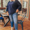 Cabin Life Sweatshirt In Navy   Curves Image - 1