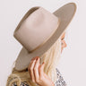 Vail Visit Wool Stiff Brim Fedora in Warm Taupe Image - 1