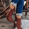 The Bailee Faux Suede Bootie In Rust Image - 1