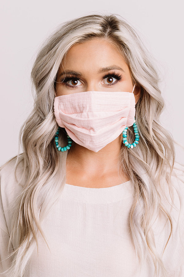 Cotton Mask 3pc Set in Blush Image - 4