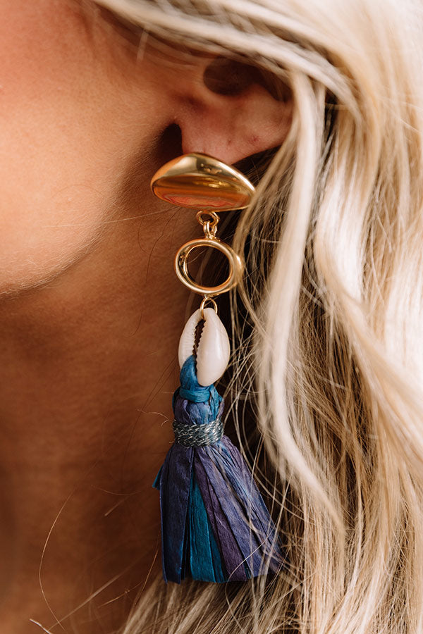 Kingston Tassel Earrings in Blue Image - 2