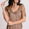 Sights On The Sea Lace Top In Mocha Image - 1