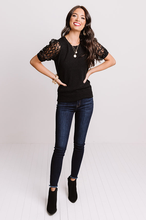 Half Past Noon Knit Top In Black Image - 2