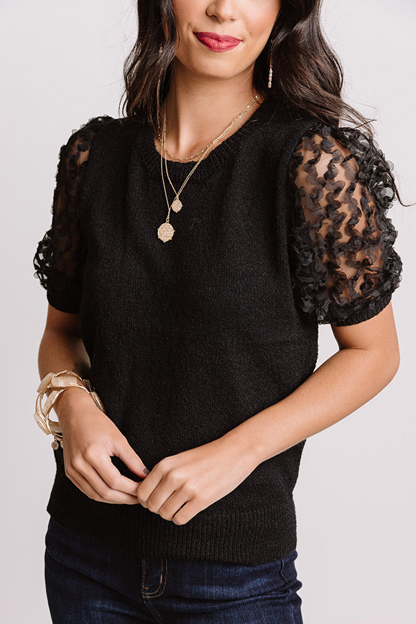 Half Past Noon Knit Top In Black Image - 3