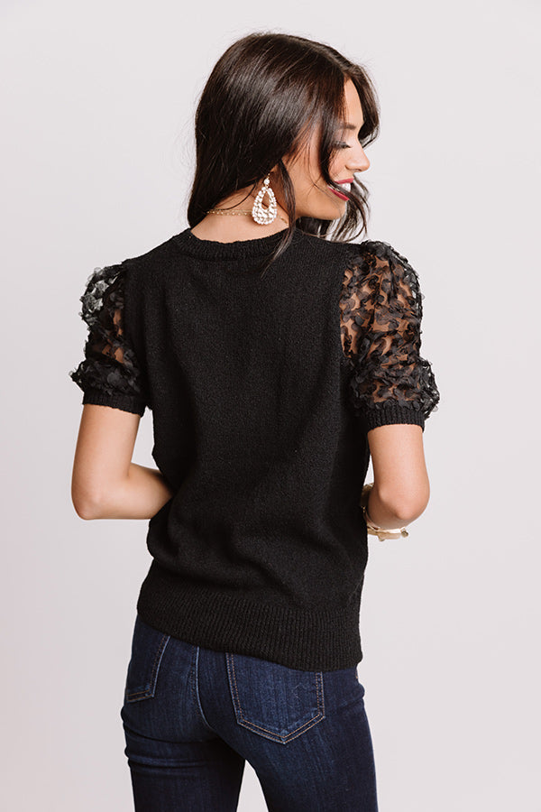 Half Past Noon Knit Top In Black Image - 4