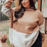 Solo In Soho Color Block Sweater Curves Image - 1