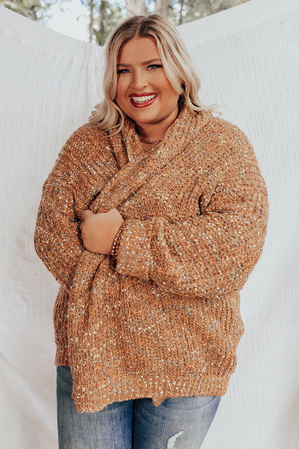 Pumpkin Patch Cozy Knit Cardigan In Camel Curves • Impressions Online ...