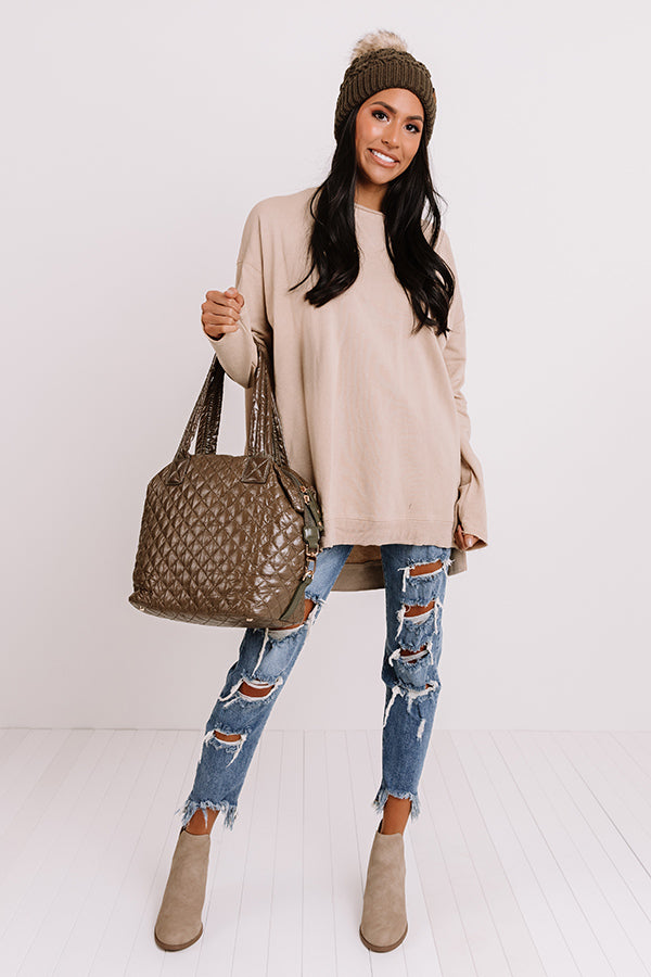 Moving On Up Sweatshirt In Beige Image - 2