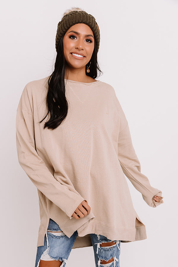 Moving On Up Sweatshirt In Beige Image - 4