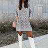 Play It Cool Leopard Sweater Dress In Grey Image - 1