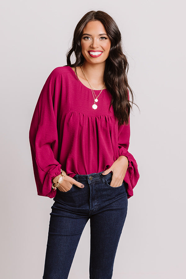 Better In The Berkshires Shift Top In Berry Image - 3