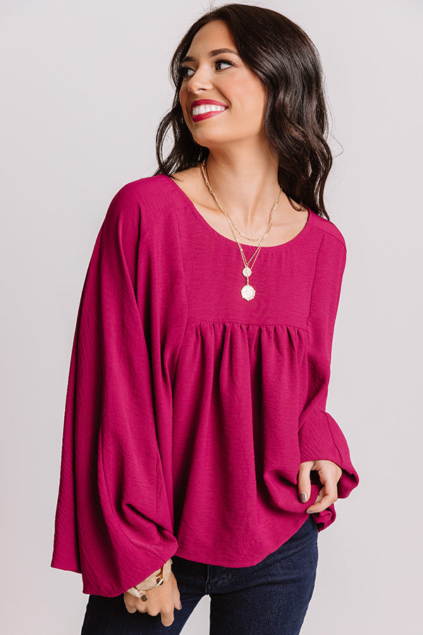 Better In The Berkshires Shift Top In Berry Image - 4