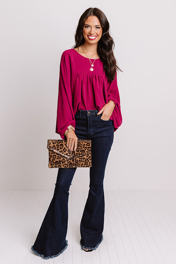 Better In The Berkshires Shift Top In Berry Image - 2