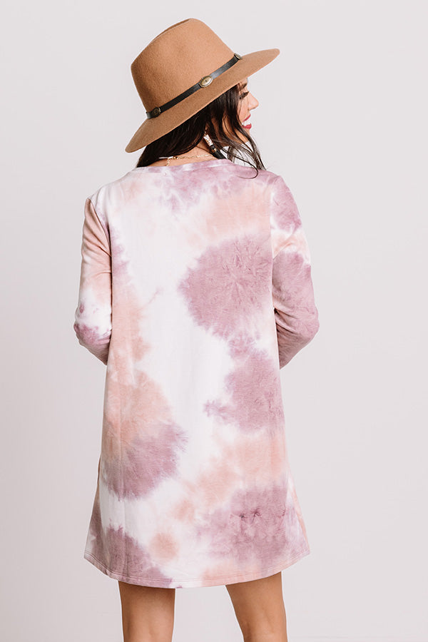 Calling Out Tie Dye Shift Dress in Dusty Purple Image - 4