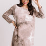 Calling Out Tie Dye Shift Dress in Taupe Image - 1