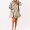 Play It Cool Leopard Sweater Dress In Sage Image - 1