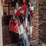 Cozy Up Fireside Plaid Poncho In Red Image - 1