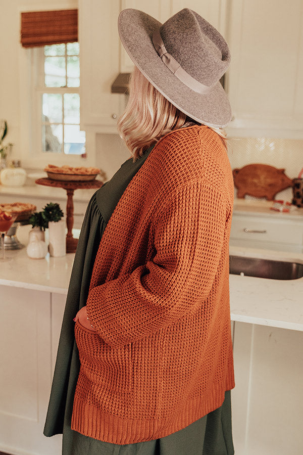 Fall Hike Knit Cardigan In Pumpkin Curves Image - 5