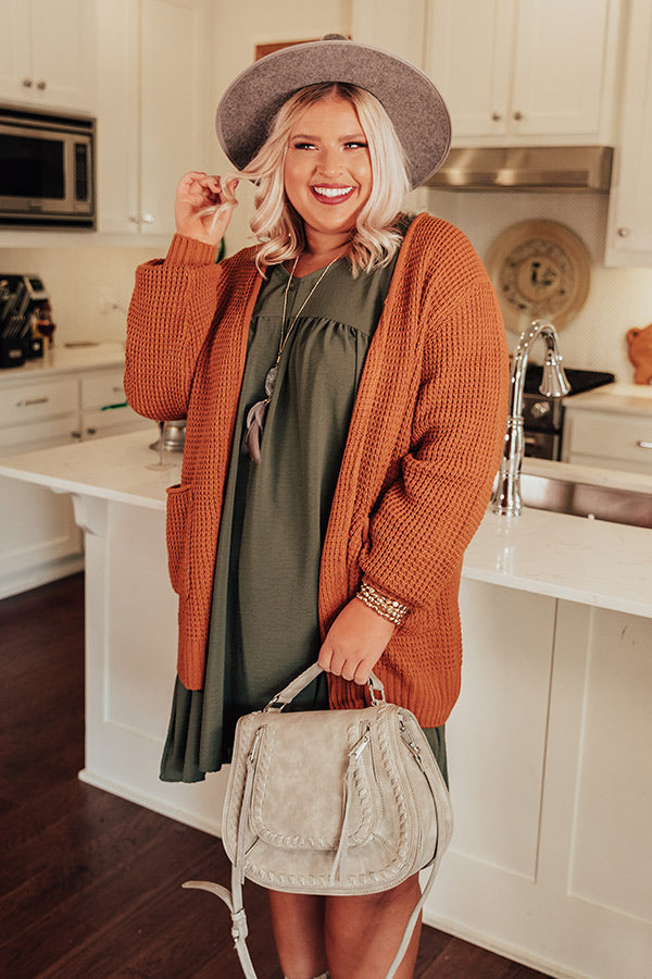 Fall Hike Knit Cardigan In Pumpkin Curves Image - 1
