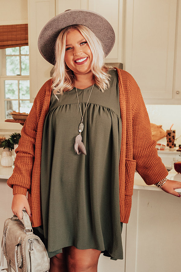 Fall Hike Knit Cardigan In Pumpkin Curves Image - 2