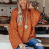 Windchill Cable Knit Sweater In Pumpkin Image - 1