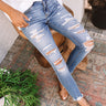 The Aries High Waist Distressed Ankle Skinny Image - 1