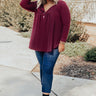Vivid Autumn Shift Top In Merlot Curves Image - 1
